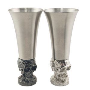Vasos de Chupito Personalizados de Metal, Diseño de Esqueleto de <span class=keywords><strong>Halloween</strong></span>, 50 ml, Metal con Acero Inoxidable, <span class=keywords><strong>Vaso</strong></span> de Chupito Único - Product Image 1