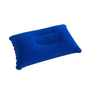 Coussin lombaire gonflable bleu rectangulaire 34x22 cm pour le soutien du dos, utilisation en voiture, couleur unie, à gonfler par pression - Product Image 2