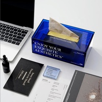 DIDUO Boîte à serviettes moderne et écologique en acrylique transparent pré-assemblée, certifiée recyclable