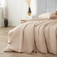 लक्जरी 100% बांस कपड़े सफेद बिस्तर बिस्तर सुपर राजा शीट बिस्तर Duvet कवर सेट