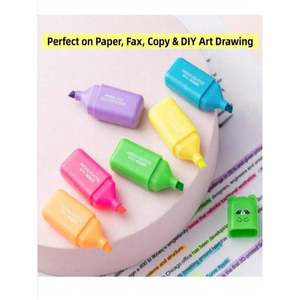 Kawai 6 pezzi Mini evidenziatore Set di penne carino obliquo punta per scuola e ufficio materiale plastico per carta - Product Image 1