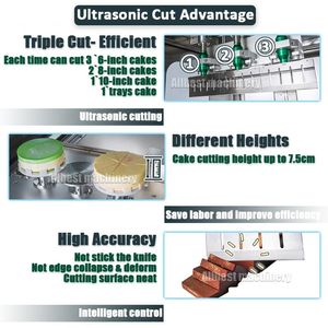 Máquina Cortadora de Pasteles Congelados, Tiramisú y Crepas, Totalmente Automática, Ultrasónica, con Cuchilla Delgada, de Grado Alimenticio y Redonda - Product Image 2