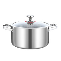 Marmite à soupe de style européen de haute qualité, de qualité supérieure, en acier inoxydable 316 à cinq plis, compatible induction, avec couvercle en verre