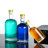 Botella de licor de cristal de lujo, precio barato de fábrica, 750ml, Vodka, Tequila, Brandy, Whisky, vino, ron, botella de cristal