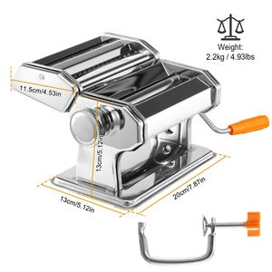 Máquina para Hacer Pasta de Acero Inoxidable DB Silver, Rodillo para Fettuccine con 9 Ajustes de Grosor, Herramientas para Pasta - Product Image 5