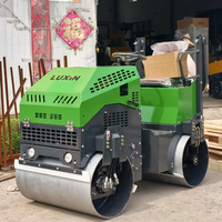 Mini Rouleau Compresseur 1,5 Tonne à Double Tambour en Acier, Vibratoire Hydraulique Certifié CE pour Petites Travaux Routiers