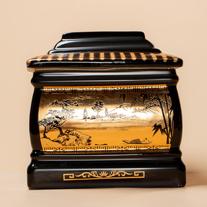 Urna in Ceramica a Prova di Umidità, Contenitore per Ceneri a Lunga Durata - Design Rettangolare in Stile Cinese per Uomini/Donne, per Rilascio di Ceneri e Funerali - Product Image 3