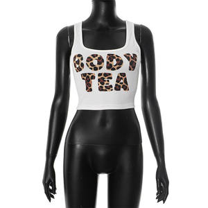 Camiseta sin mangas con estampado de letras de leopardo para mujer, ropa de calle, chaleco estético de verano sin mangas Grunge EGirl - Product Image 5