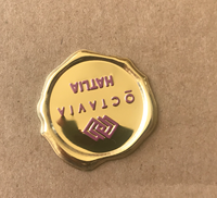 Autocollant en métal aluminium personnalisé, doré, avec sceau de cire 3D et impression sérigraphique, pour bouteilles de vin, bougies, tasses et décorations de badges