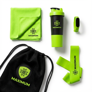 Set Regalo Fitness Personalizzato Kit di Benvenuto per Palestra con Borraccia Shaker, Asciugamano, Cinturino per Smartwatch, <span class=keywords><strong>Pacchetto</strong></span> per Allenamento - Product Image 2