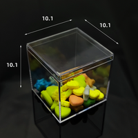 Vente chaude Boîte À Gâteau Carré Dessert Mousse Boîte Transparent PS En Plastique Jetable Tiramisu Emballage Gâteau Boîte