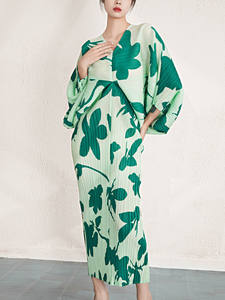 Gaun Wanita Bermotif Bunga, Gaun Kasual Lucu untuk Pesta Pernikahan, Gaun Malam Wanita Kasual OEM, Model Kerut untuk Musim Panas - Product Image 3