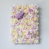 Panneau mural de fleurs artificielles rétro bicolore avec roses et hortensias pour toile de fond de mariage, décoration de vitrine de centre commercial, de magasin, de fête ou de mur photo