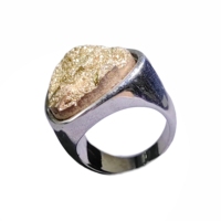 Anillos de Oro y Plata 18K con Gema Triangular Druzy Estilo Vintage Hiphop para Boda, Joyería para Hombre, Accesorio de Dedo, Venta al por Mayor desde China, Arabia Saudita