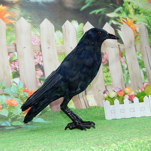 Escultura <span class=keywords><strong>de</strong></span> Cuervo Negro Artificial <span class=keywords><strong>de</strong></span> Tamaño Real para Caza, Ahuyentador <span class=keywords><strong>de</strong></span> Aves, Plástico Duradero + <span class=keywords><strong>Pluma</strong></span>, Uso en Interiores - Product Image 6