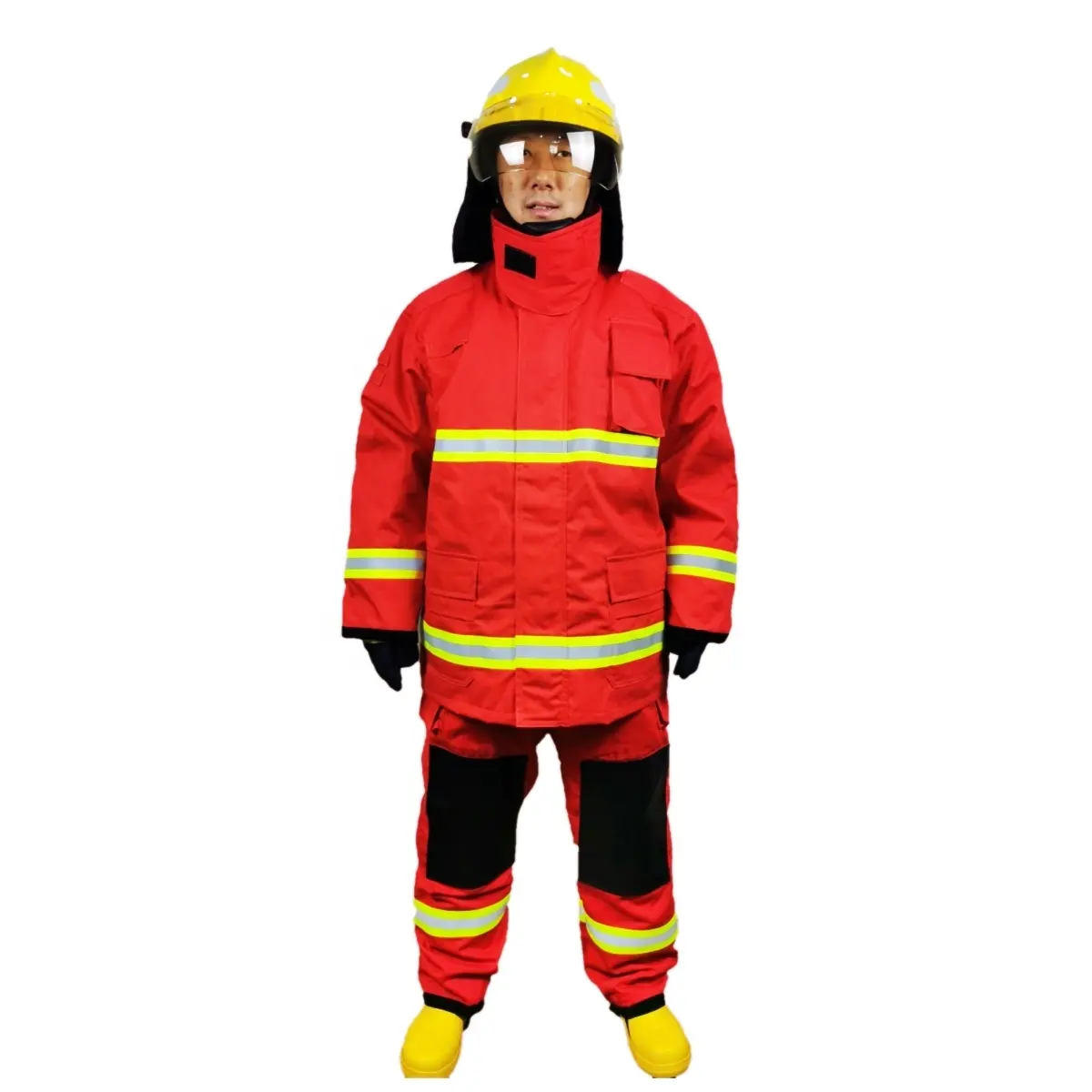 सनरीच उच्च गुणवत्ता वाले फायर फाइटर सुरक्षात्मक कपड़े अरामिड फैब्रिक फायर फाइटिंग सुरक्षात्मक सूट बिक्री के लिए फायर सेफ्टी सूट