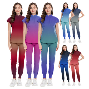 <span class=keywords><strong>Blouse</strong></span> décontractée de couleur dégradée pour femmes infirmières, uniformes d'infirmière grande taille, uniformes médicaux d'infirmière - Product Image 2