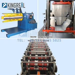 Ekstrüde alüminyum oluklar yapma makinesi paslanmaz galvanizli çelik yağmur oluk rulo şekillendirme makinesi - Product Image 3