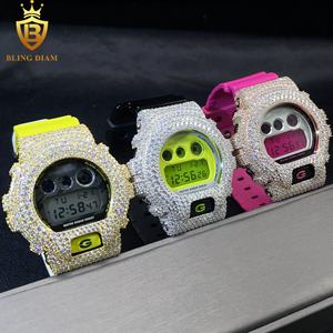 Роскошные ювелирные изделия в стиле хип-хоп со льдом Vvs Moissanite высококачественный тестер алмазов дешевые часы DW6900 для мужчин и женщин - Product Image 1