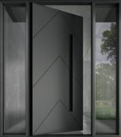 Porte d'entrée en aluminium insonorisée et étanche, résistante aux impacts d'ouragan, porte de sécurité extérieure pour maison