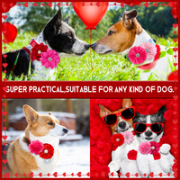 Huisdierbenodigdheden Prinsessen-stijl Valentijnsdag Roze Romantische Schattige Hond Kat Halsband Bloem Pailletten Hart Decoraties Polyester Bruiloft