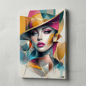 Pintura al Óleo de Retrato de Mujer Abstracta, Arte de Pared en Lienzo Colorido, Obra de Arte Moderna para Decoración de Sala de Estar - Product Image 1