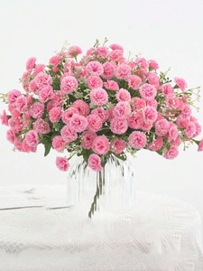 3pcs Silk Carnation Artificial <strong>Flowers</strong> Bridal Bouquet Room Decor Autumn Decoration Centerpiece <strong>Vase</strong> Filler Home Decor New Year - Product Image 3