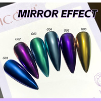 Vente en gros de poudre miroir Aurora Magic Mermaid Pigment en poudre pour ongles de haute qualité