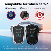 Clé de voiture intelligente universelle avec écran LCD et télécommande, confortable et modifiée pour Cadillac