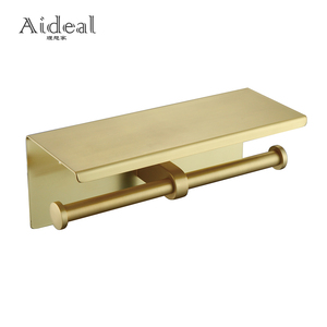Durevole SUS 304 doppio rotolo di carta porta asciugamani con mensola per telefono lungo accessori per il bagno in acciaio inox di alta qualità - Product Image 4