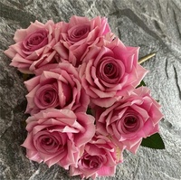 Best-seller rose 7-tête amoureux grande corne rose bouquet fleur artificielle pour mariage décor à la maison accessoires photo