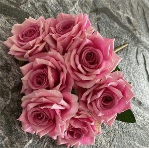 Best-seller rose 7-tête amoureux grande corne rose bouquet fleur artificielle pour mariage décor à la maison accessoires photo - Product Image 5