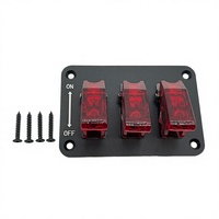 Interrupteur d'allumage modifié à bascule en métal avec panneau LED à trois positions pour course automobile, compatible 12V 24V OLIVER