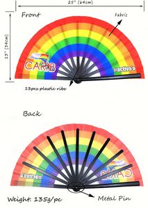 2025 Custom Printed Large Hand Folding Bamboo Fan New Style for Halloween - Product Image 3