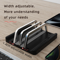 Nouveau support vertical pour ordinateur portable en alliage d'aluminium réglable avec base solide, pliable et durable pour gagner de la place sur le bureau et organiser les appareils
