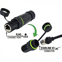 Conector adaptador Ethernet Starlink V3 al por mayor IP68 resistente al agua CAT6A RJ45 alimentación para instalación de antena parabólica