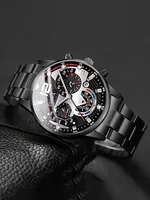 Ensemble de montres analogiques à quartz en alliage tendance pour homme avec bracelet, collier, bague, fonction calendrier, cadeau pour la fête des pères, anniversaire, FD058