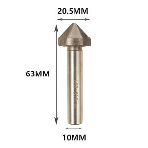 Outil de chanfreinage en métal plaqué titane 6 pièces, fraise de chanfreinage à 90 degrés, fraise à trois cannelures en alliage, tige droite, machine à chanfreiner - Product Image 2