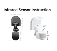 Lampu LED Luar Ruangan AC85-265V DC12V IP54 dengan Sensor Gerak dan Sensor Kehadiran (Sensor PIR) untuk Pemasangan di Permukaan