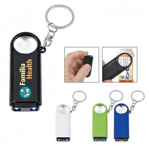 Пластиковый фонарь для ключей из АБС-пластика с удобной 2x лупой 2 яркими белыми светодиодами, 2 кнопки, батарейки для экрана с печатью - Product Image 6