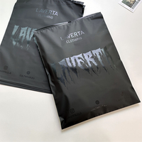 Sacs d'Emballage Personnalisés Noirs pour Vêtements (T-shirts, Maillots de Bain) avec Fermeture Éclair Coulissante, Finition Mate Givrée et Impression de Logo – Sacs Plastiques Refermables