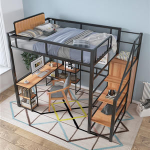 <span class=keywords><strong>Lit</strong></span> superposé modulaire en métal traditionnel personnalisé 2026, support solide, <span class=keywords><strong>mezzanine</strong></span>, appartement industriel, chambre intégrée - Product Image 2