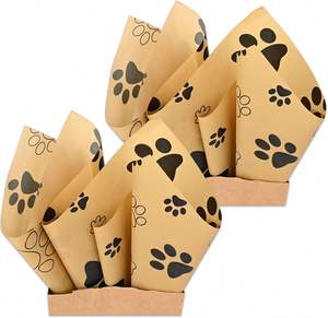 Papel de Envolver de Color Marrón con Estampado de Huellas de Animales y Logotipo Personalizado para Ropa, Calcetines y Zapatos de Mujer, Embalaje Reciclable de Primera Calidad para Regalos - Product Image 4