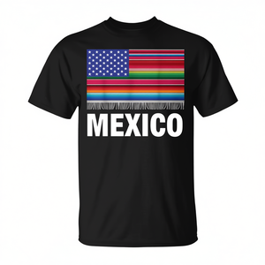 Camiseta mexicana americana con bandera de Estados Unidos, Serape Cinco De Mayo, para mujeres y hombres - Product Image 2