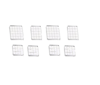 8 blocs de tampons en acrylique transparent avec lignes quadrillées pour le scrapbooking et le stamping