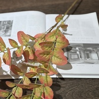 Feuilles d'eucalyptus imprimées en 3D à cinq branches, fleurs artificielles en soie classiques pour décoration de mariage et de remise de diplôme, pour l'intérieur des hôtels et des maisons