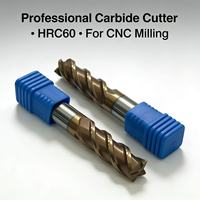 Fraise CNC en carbure à grain ultrafin HRC 60 D8 avec revêtement TiAISiN, 4 dents, pour fraisage en montée, personnalisable OEM/ODM