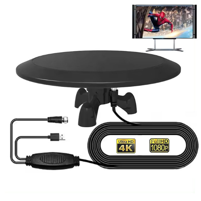 Omni Directional Digital RV TV Antenna for Smart TV Outdoor Long Range, HD 4K TV Antenna for Attic RV, 32ft Coaxial Cable