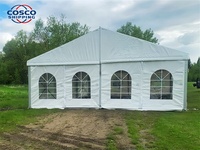 Tente de mariage de luxe blanche grande et imperméable en PVC, facile à assembler, pour la restauration, avec tables et chaises incluses