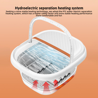 Bain de pieds pliable portable pour usage domestique avec contrôle manuel, seau/bassin fonctionnel pour massage des pieds et fonction de chauffage